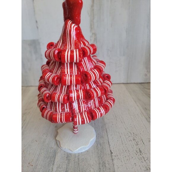 Holiday peppermint candy tree red star resin home decor Xmas - Picture 9 of 9